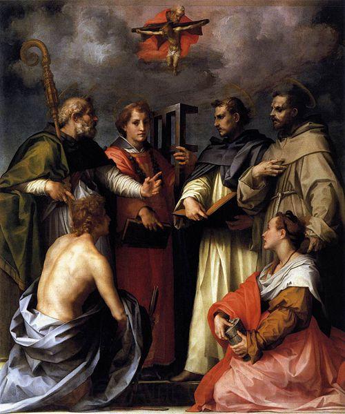 Andrea del Sarto Disputation on the Trinity Norge oil painting art